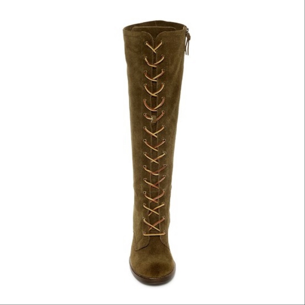 Moss Genuine Leather Lace Up Heeled Military Boot - Picture 14 of 14